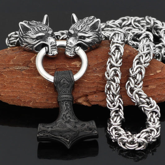 Accessories Stainless Steel Necklace Wolf Head Men's Necklace Titanium Steel Jewelry