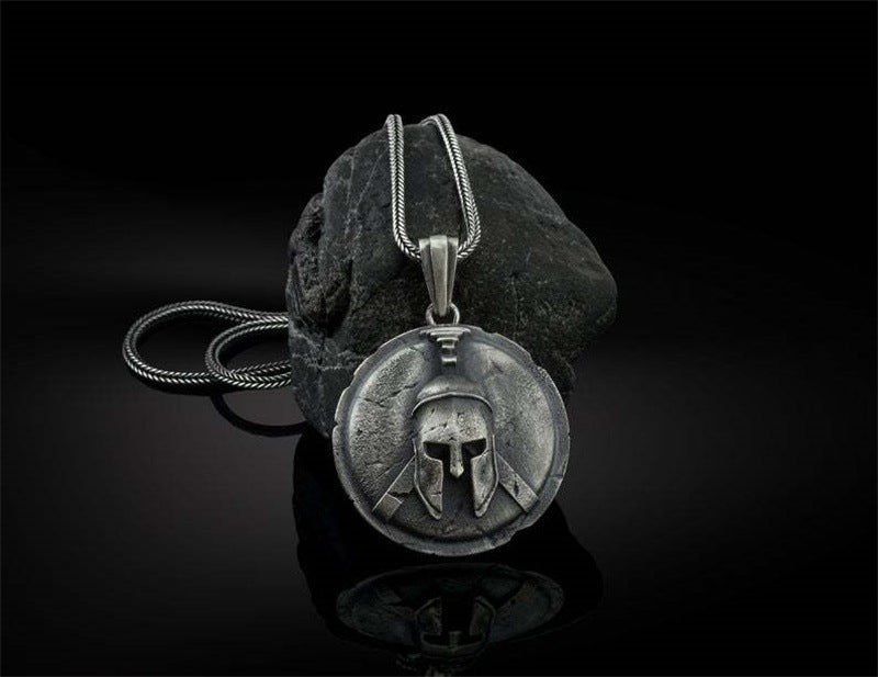 Pendant Greek Warrior Helmet Necklace
