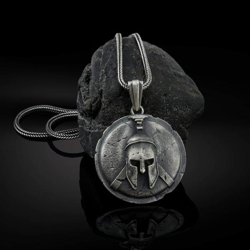 Pendant Greek Warrior Helmet Necklace