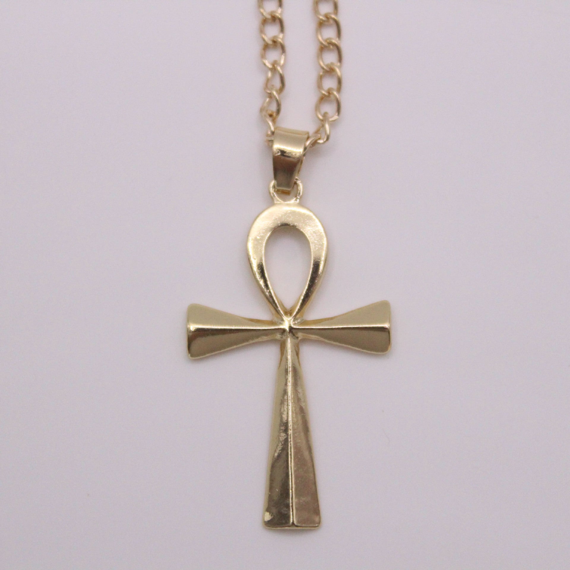 Cross-border e-commerce goods source, European and American glossy stainless steel ancient Egyptian Cross man Necklace Amulet Pendant