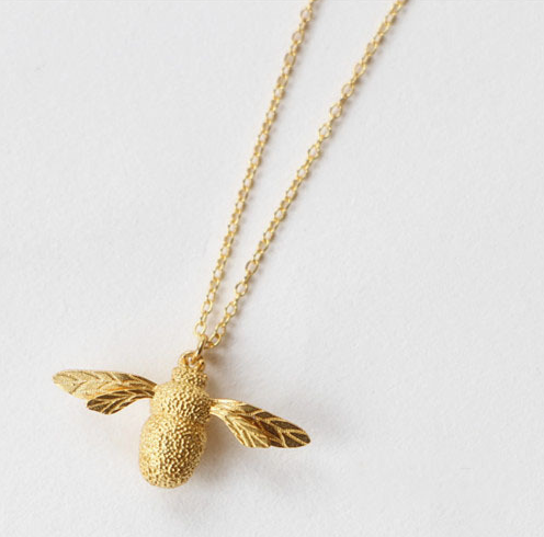 Fashion gold-plated silver bee necklace bee pendant