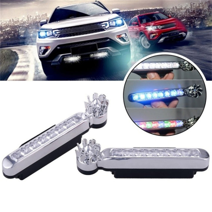 2Pcs No Need External Power Supply Wind Energy Day Light LED Car DRL Led Daytime Running Light Lamp Strip RGB Motorcycle Stying