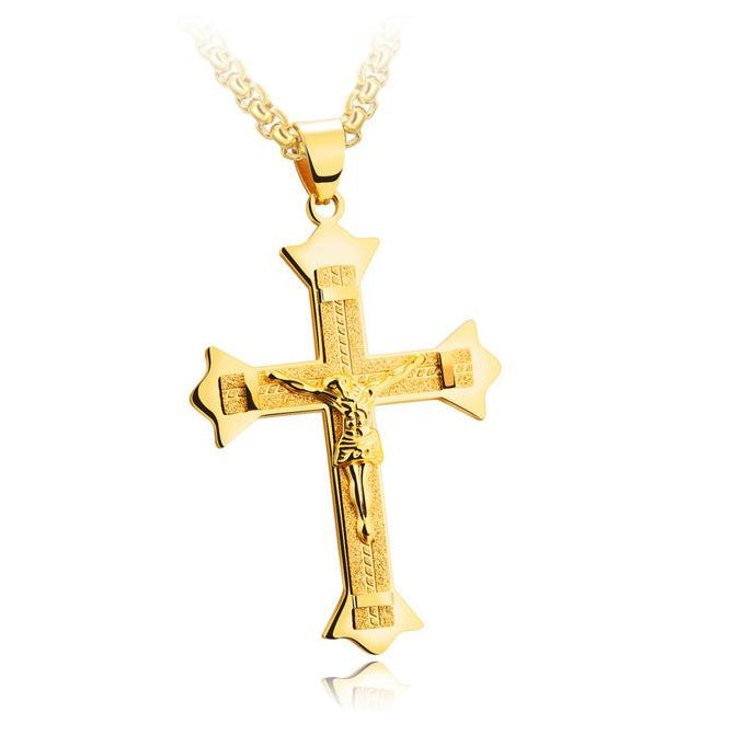 Cross Christ Jesus Pendant Necklace Stainless