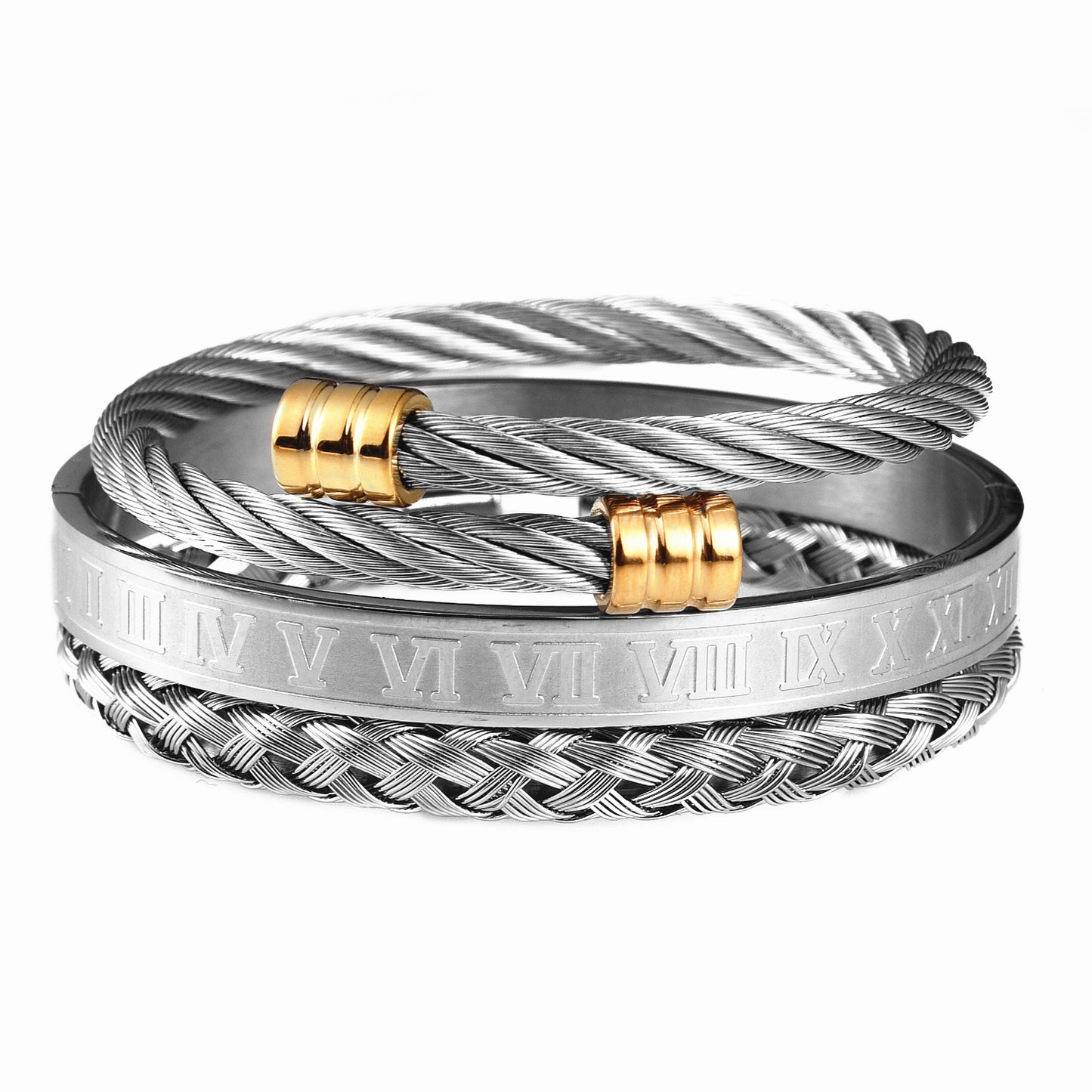 Men's stainless steel braided bracelet