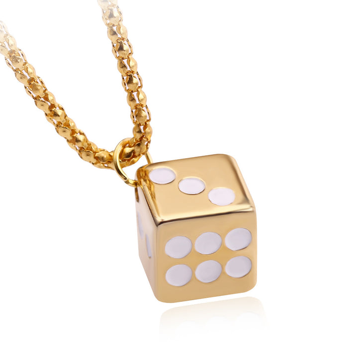 Pure Color Lucky Dice All-match Men And Women Couple Pendant