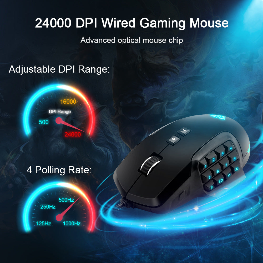 Button Laser Programming Gaming Computer Mouse Backlight Gaming Mouse