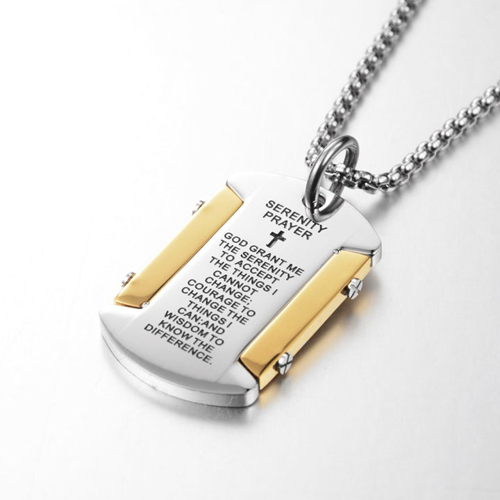 Serenity Prayer Pendant Necklace