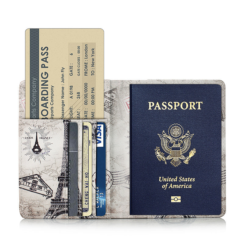 Passport Bag Protective Cover Multi-Function Ticket Holder Wallet Credit Card Document Bag