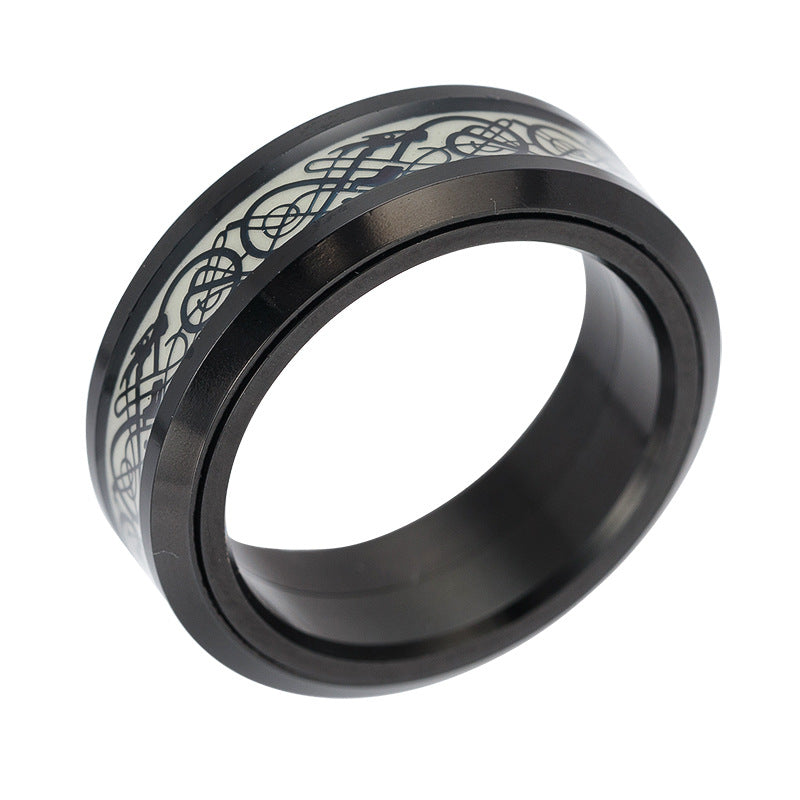 Rotating Luminous Spinner Ring Stainless Steel