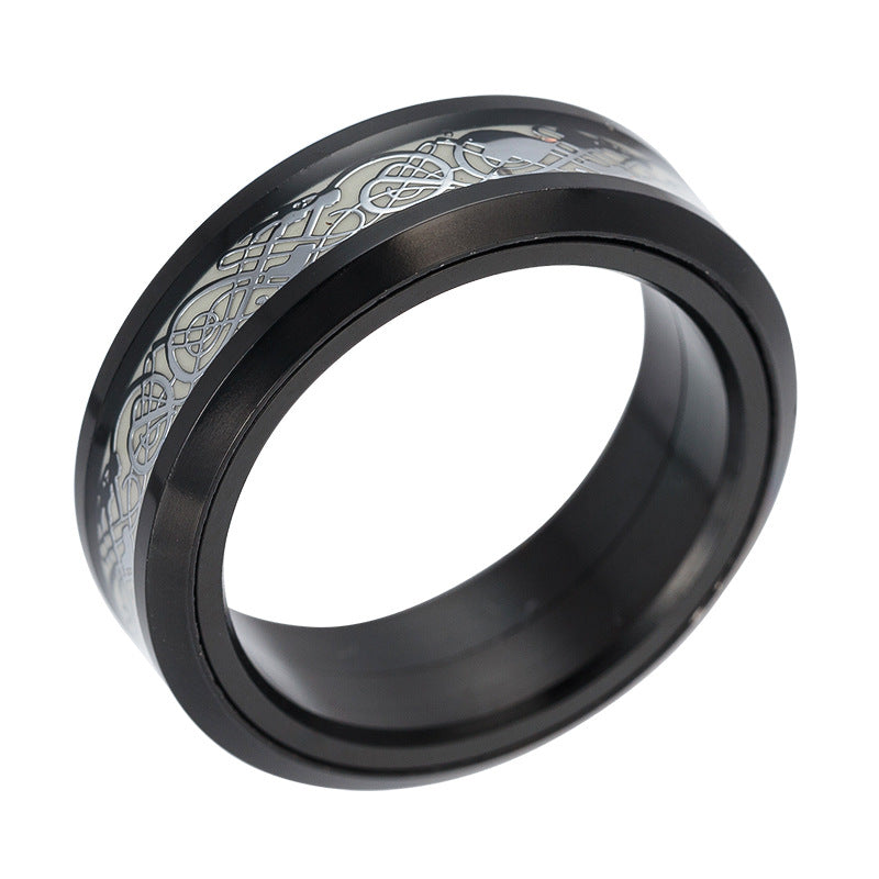 Rotating Luminous Spinner Ring Stainless Steel