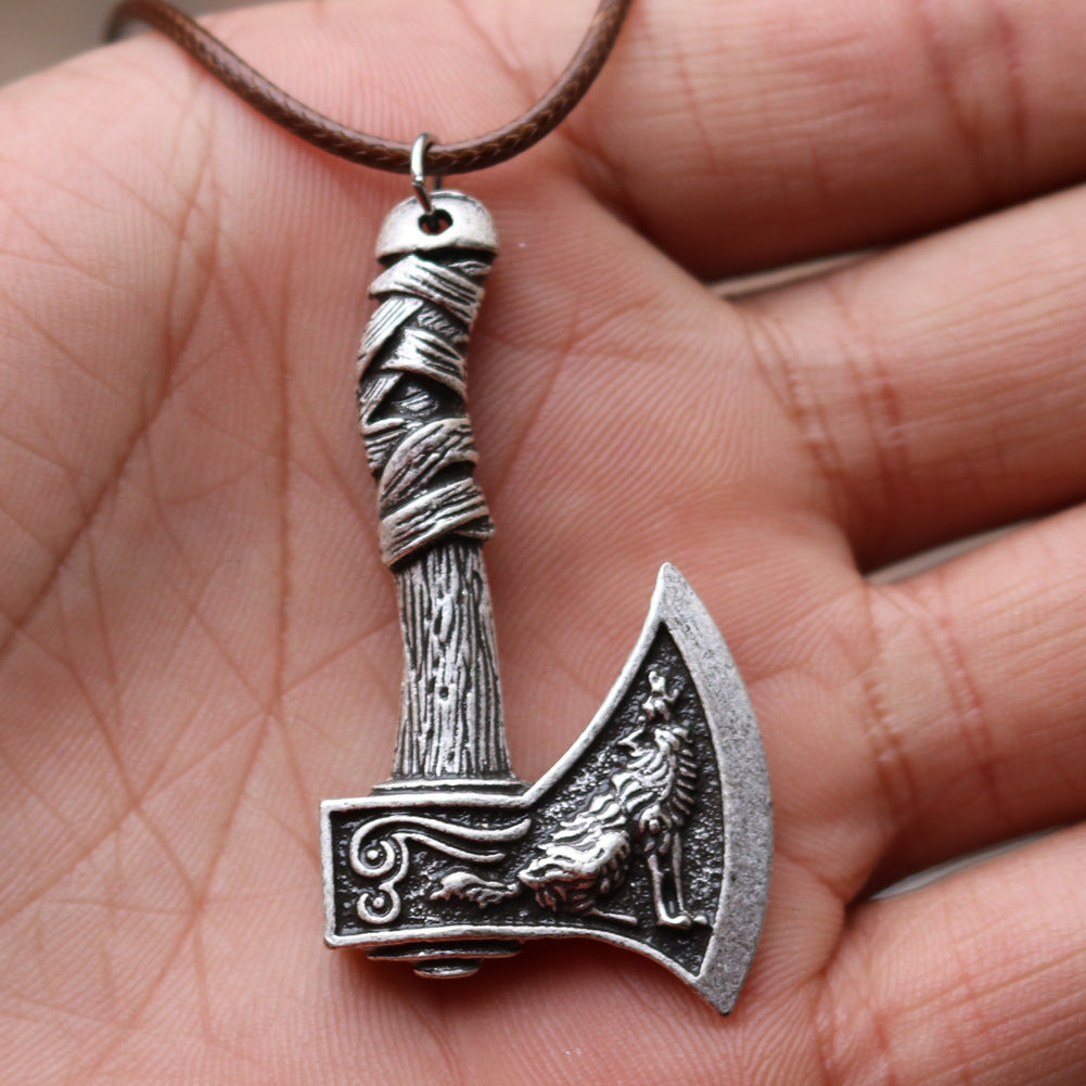 Double Axe Pendant Men's Necklace