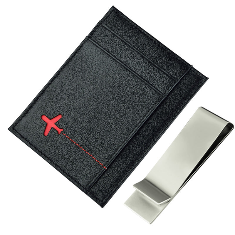 Leather Wallet Small Card Bag Card Holder Driver'S License Folder Wallet Send Shielding Nfc Anti-Theft Brush Rfid Anti-Flash Payment Small Card Holder