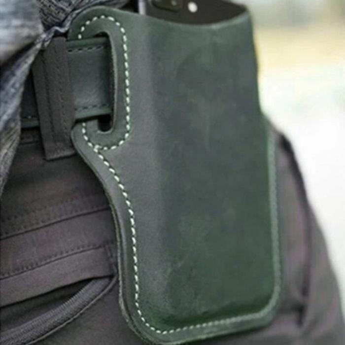 Cellphone Loop Holster Case Belt Waist Bag Props PU Leather Purse Phone Wallet