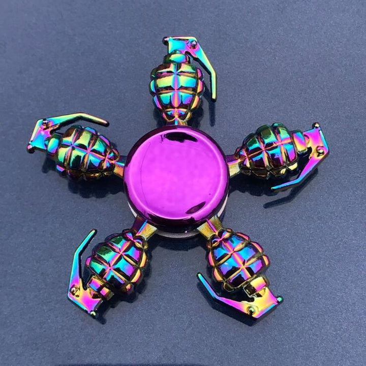 Rainbow Fidget Spinner Edc Hand Toy Metal Adhd Finger Tri Focus Brass New Kids