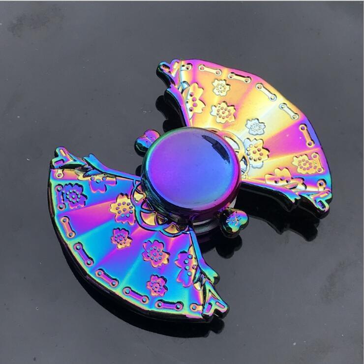 Rainbow Fidget Spinner Edc Hand Toy Metal Adhd Finger Tri Focus Brass New Kids