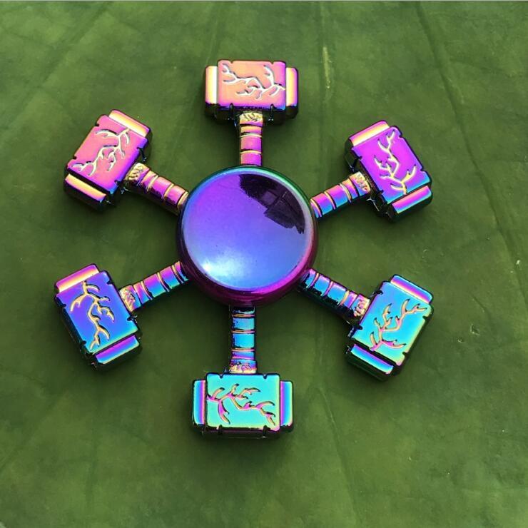 Rainbow Fidget Spinner Edc Hand Toy Metal Adhd Finger Tri Focus Brass New Kids