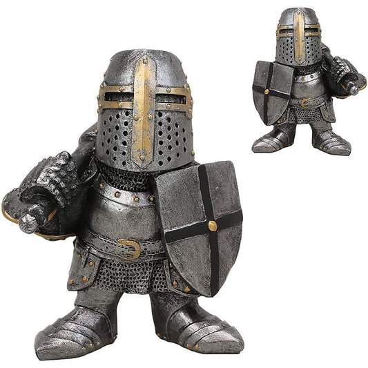 Knight Gnomes Guard Garden Statues Resin Knight Dwarf Warrior Gnome Figurines Funny Cavalier Paladin Sculptures For Lawn Decor