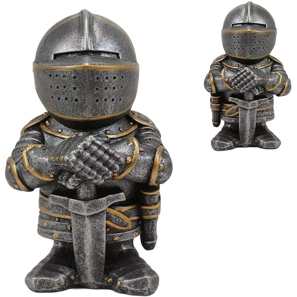 Knight Gnomes Guard Garden Statues Resin Knight Dwarf Warrior Gnome Figurines Funny Cavalier Paladin Sculptures For Lawn Decor