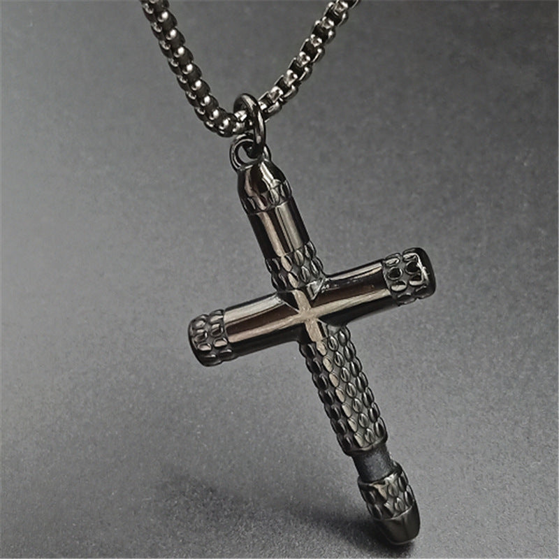 Hip Hop Retro Cross Necklace Ornament