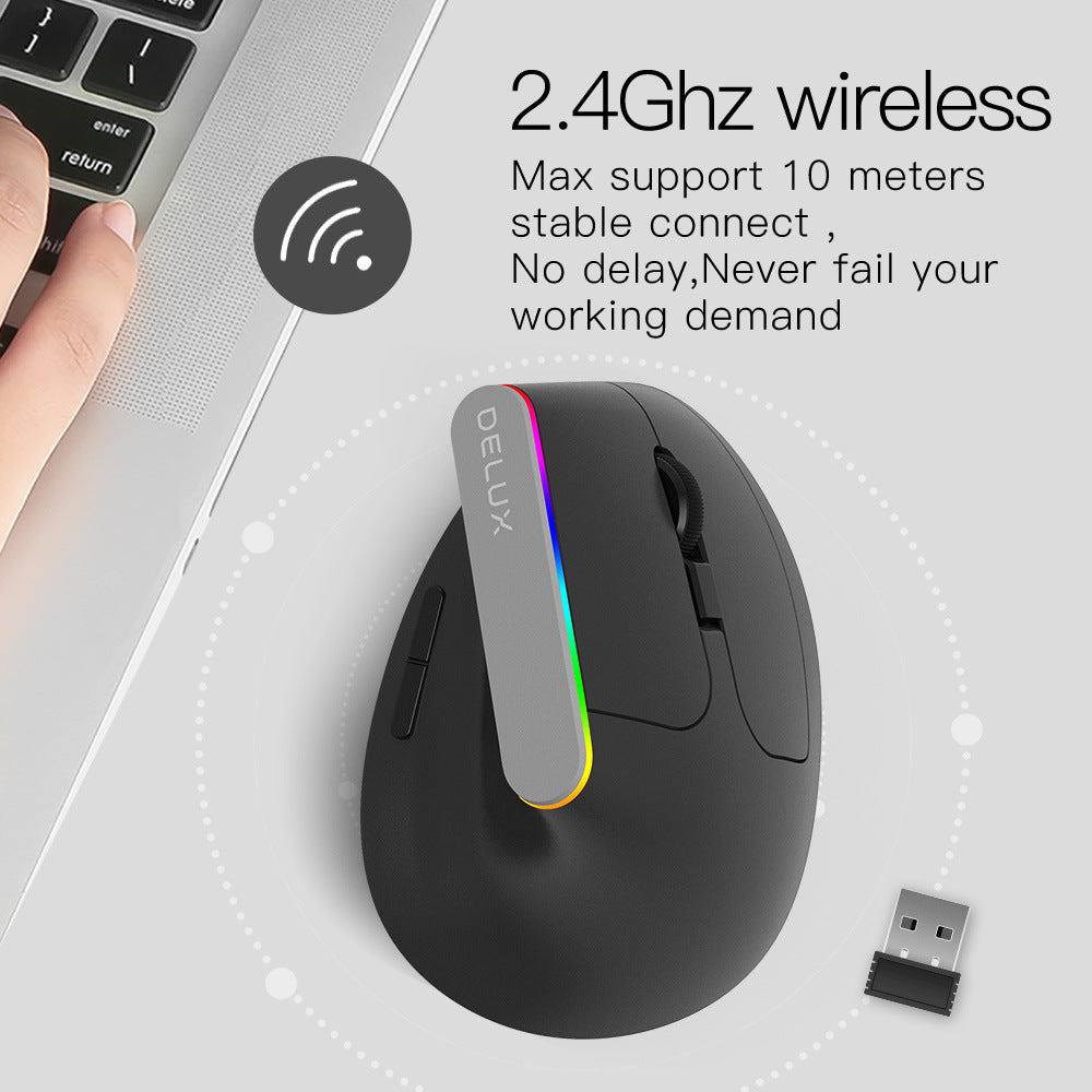 Colorful M618C RGB Vertical Wireless Ergonomic Hand-held Straight Mouse