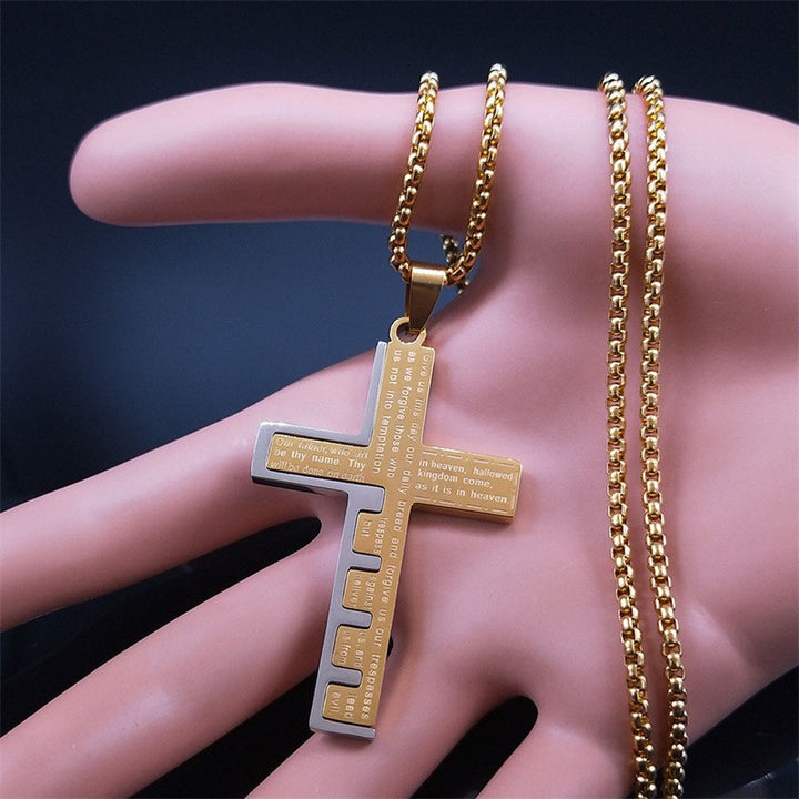 Stainless Steel Niche Cross Pendant Ornaments Snake Bones Chain Titanium Steel Necklace