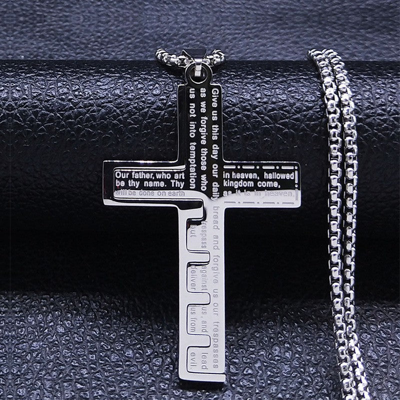 Stainless Steel Niche Cross Pendant Ornaments Snake Bones Chain Titanium Steel Necklace