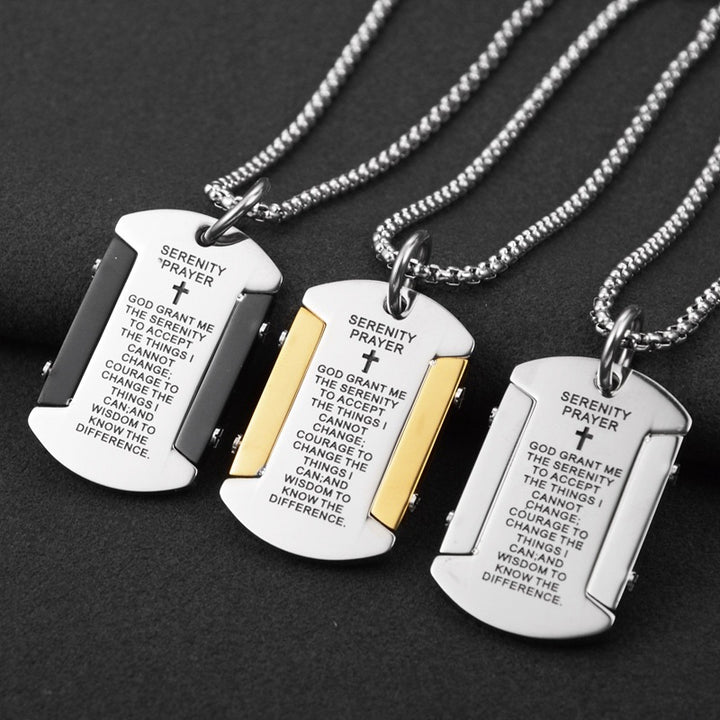 Serenity Prayer Pendant Necklace