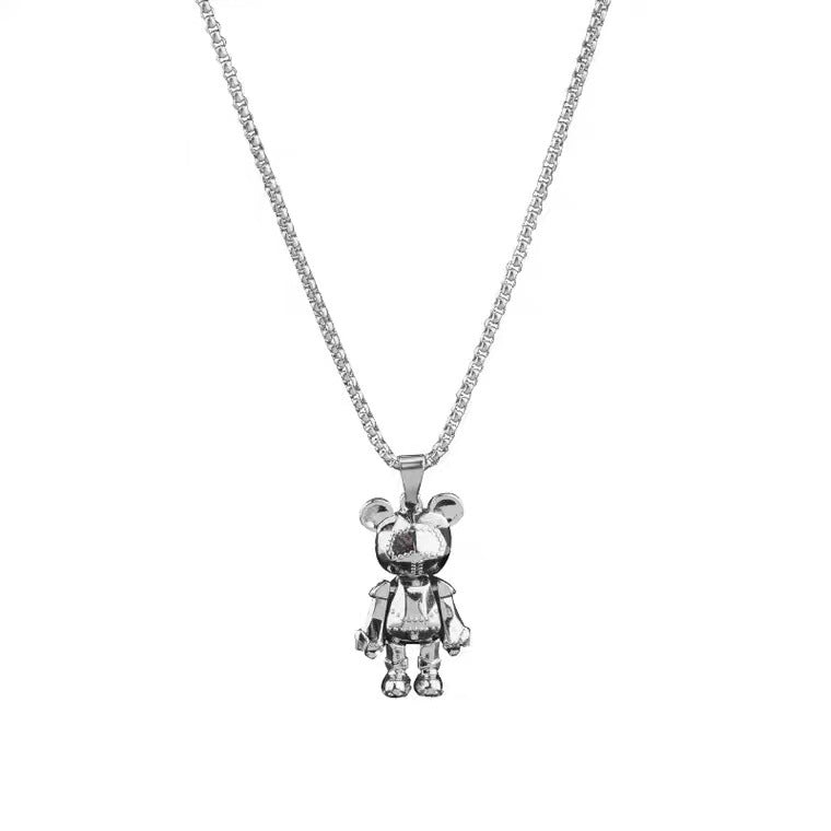 ARM Movable Bear Necklace Men's Fashion Hip Hop