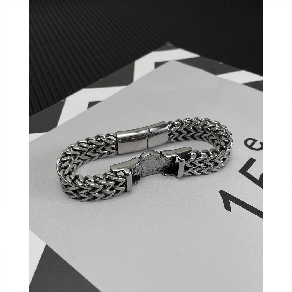 Hip Hop Retro Titanium Steel Bracelet For Men