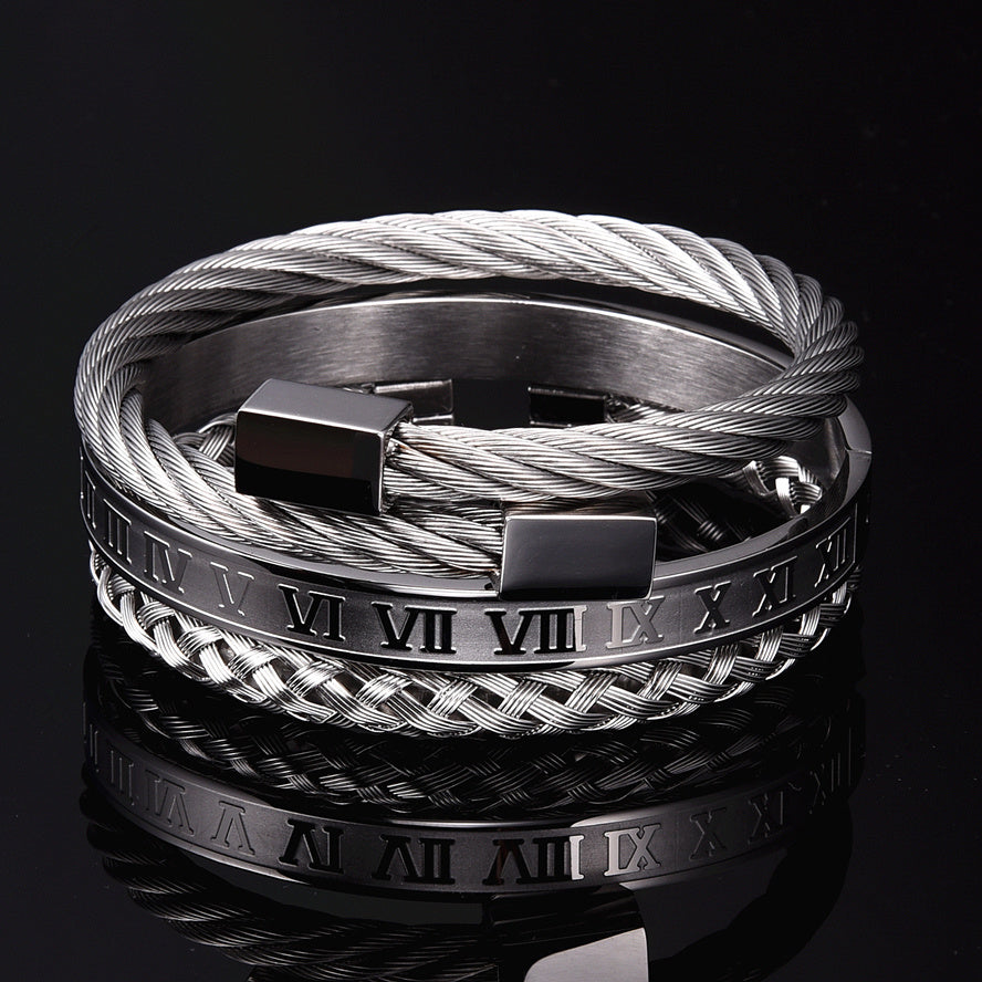 Men's stainless steel braided bracelet