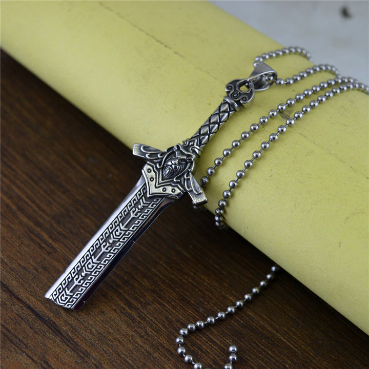 Men's And Women's Fashion Retro Broken Sword Titanium Steel Pendant