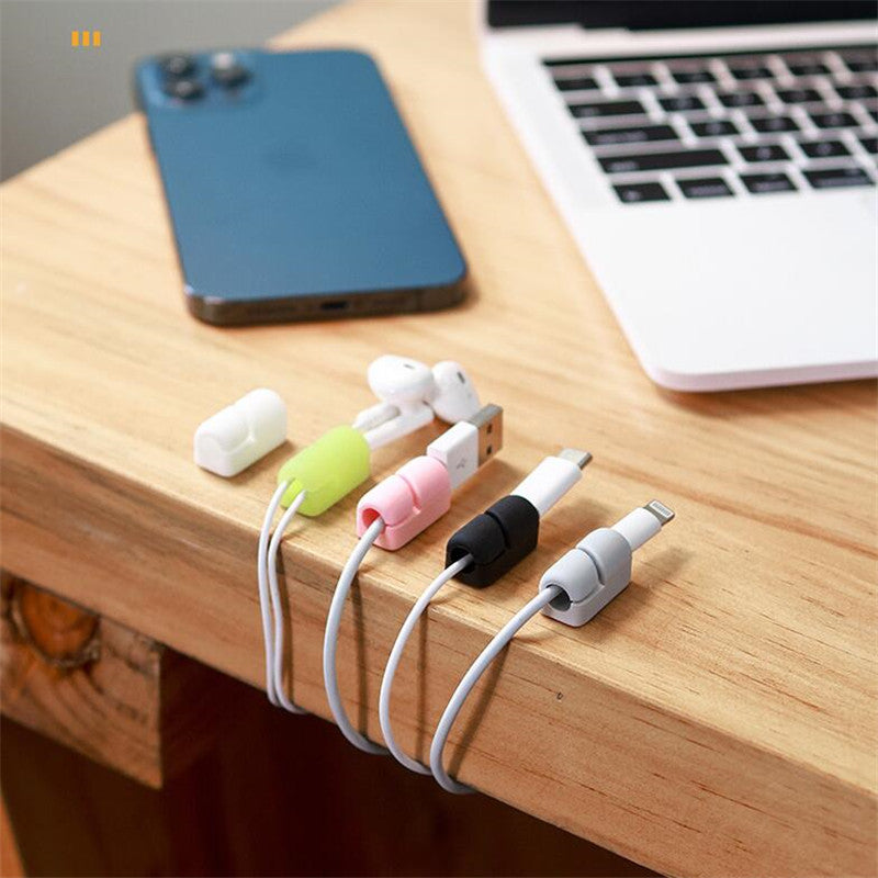 Cable Holder Clips Cable Organizer Silicone USB Processor Winder Desktop Tidy Management Clips Cable Protector Winder