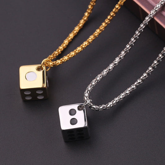 Pure Color Lucky Dice All-match Men And Women Couple Pendant