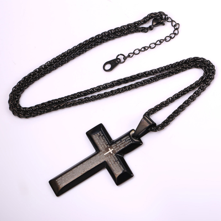 Bible Cross Circle Necklace Europe and America Jesus Cross Necklace