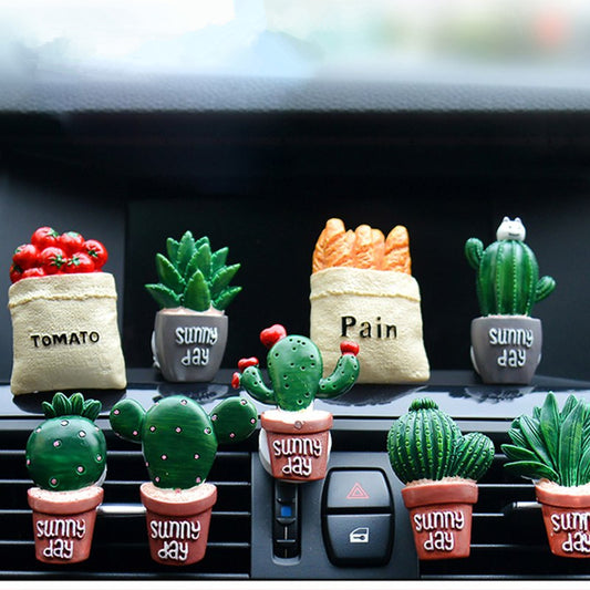 Car Air Freshener Plants Perfume Vent Outlet Air Conditioning Fragrance Clip Cute Creative Ornaments Interior Auto Accessories