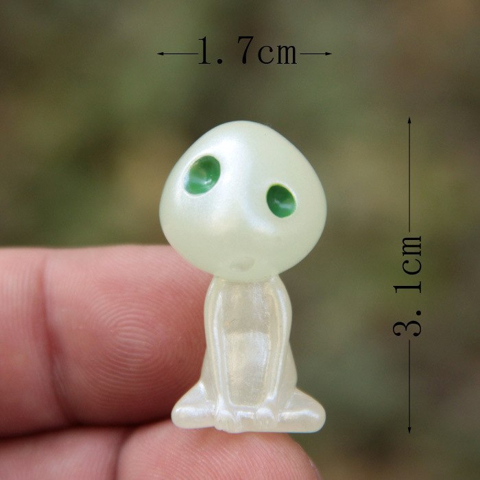 Car Ornament Resin Cute Mini Luminous Decoration Alien Dolls Automobiles Interior Forest Spirit Elf Decor For Princess Mononoke