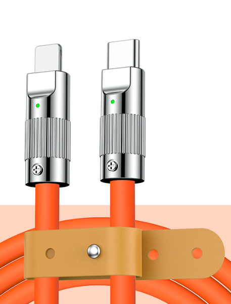 Metal Head Type-c Bold Charging Cable Liquid Silicone