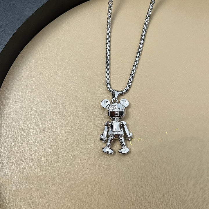 ARM Movable Bear Necklace Men's Fashion Hip Hop