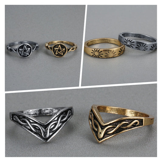 Hip-hop fashion trendy men retro rings