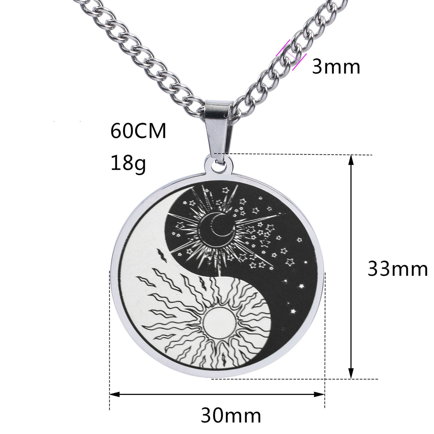 Men's Stainless Steel Creative Round Pendant Necklace