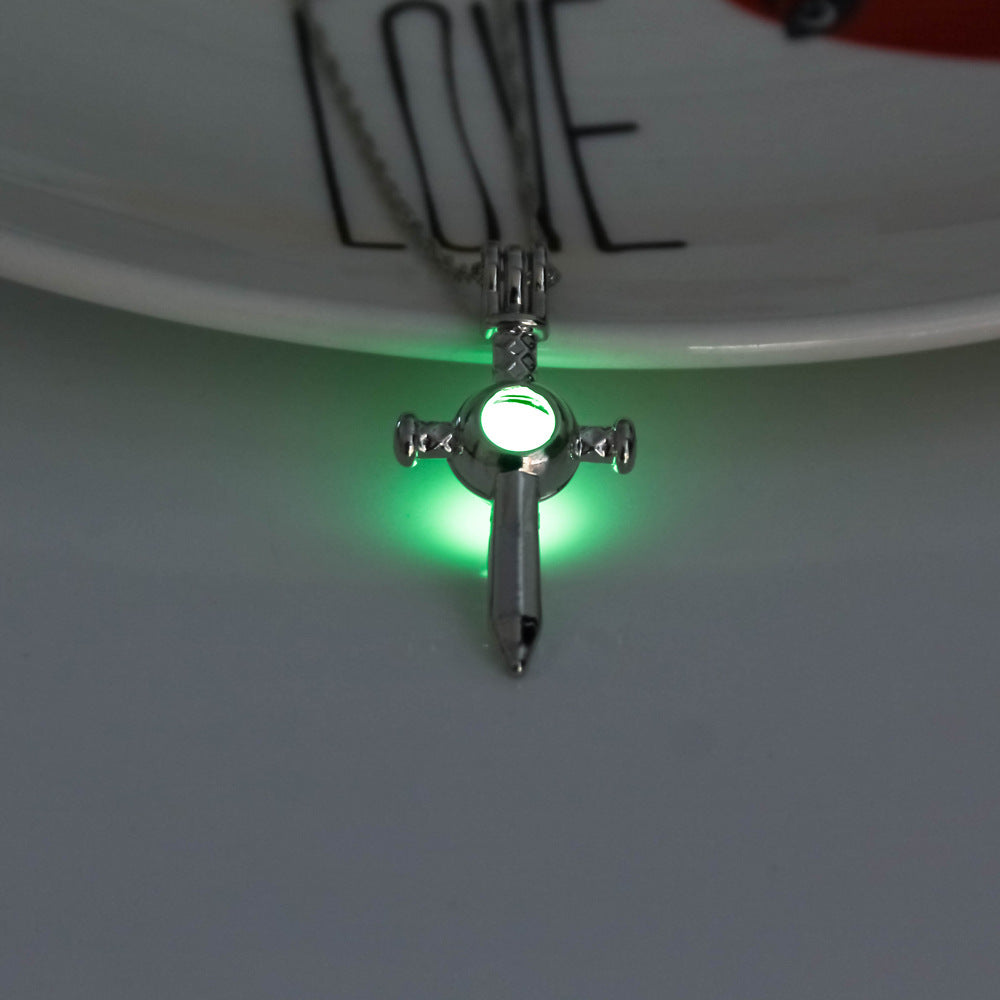 Creative Luminous Sword Openable Hollow Pendant