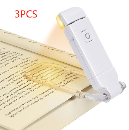 LED USB Rechargeable Book Reading Light Brightness Adjustable Eye Protection Clip Book Light Portable Bookmark Read Light