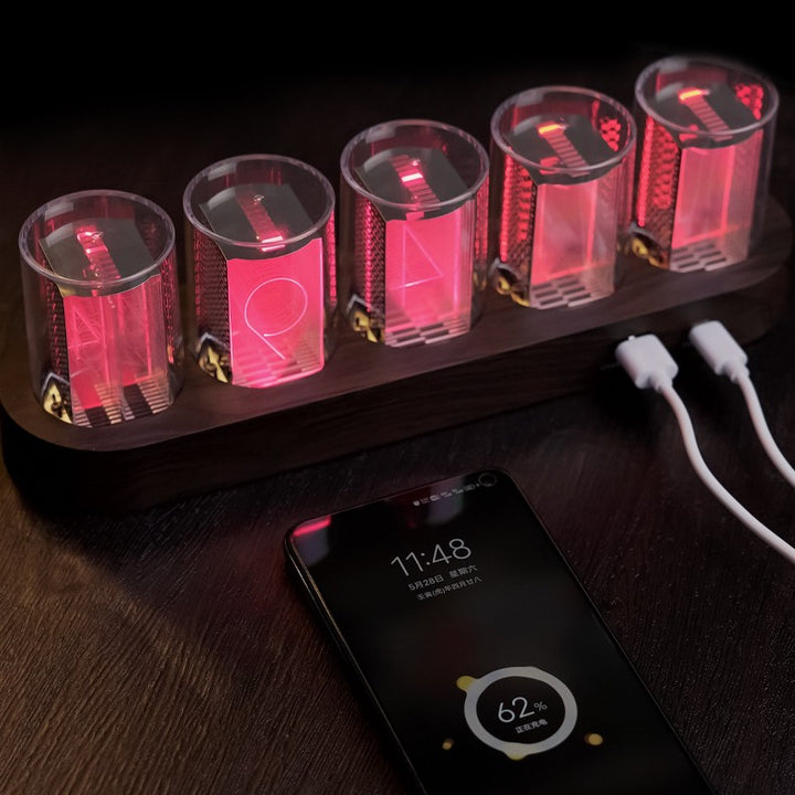 RGB Quasi-Nixie Tube Clock Desktop Creativity