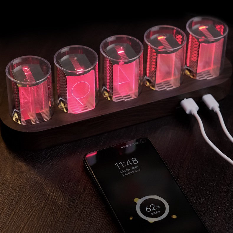 RGB Quasi-Nixie Tube Clock Desktop Creativity