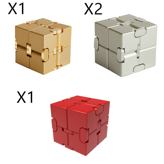 Stress Relief Toy Premium Metal Infinity Cube Portable Decompresses Relax Toys for Children Adults