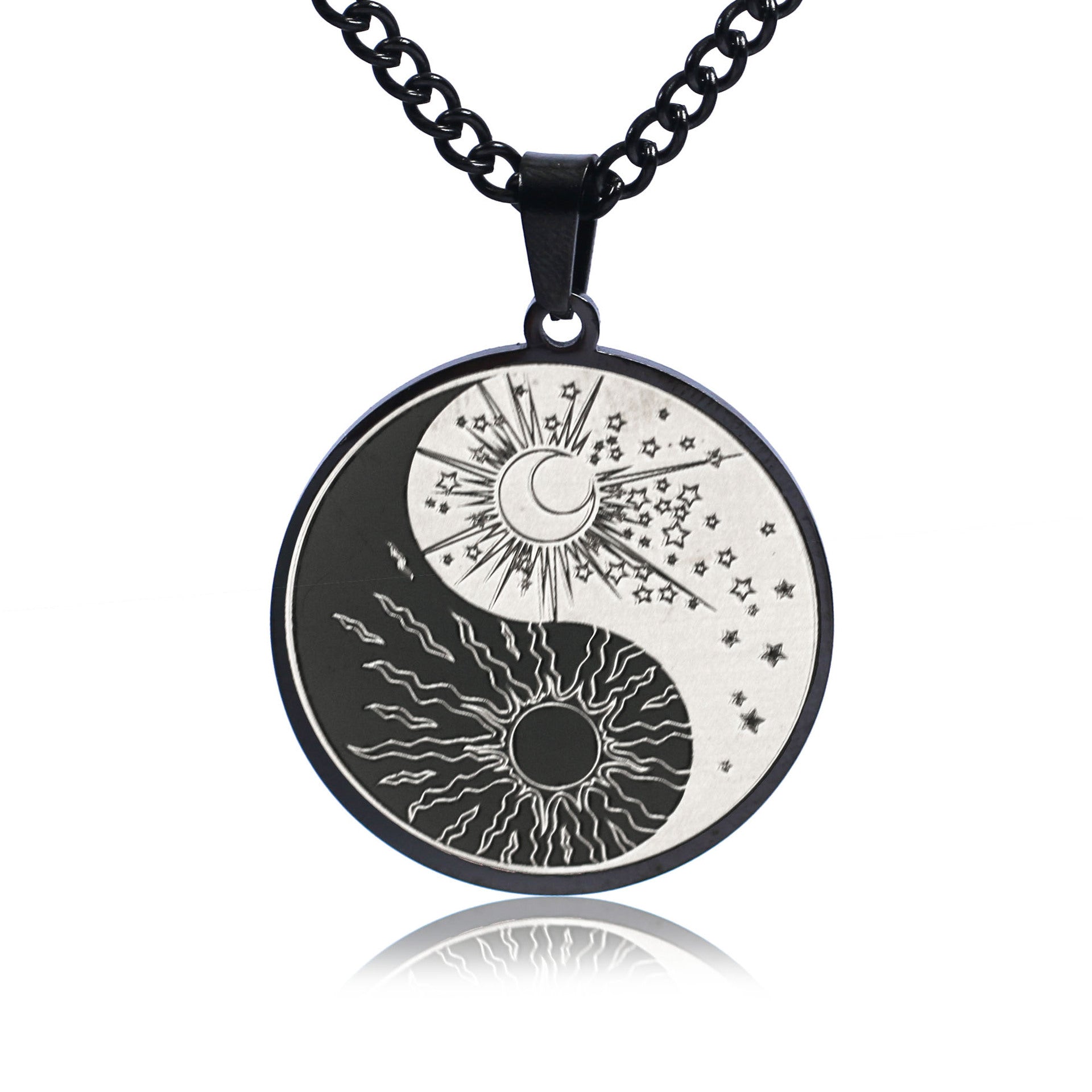 Men's Stainless Steel Creative Round Pendant Necklace