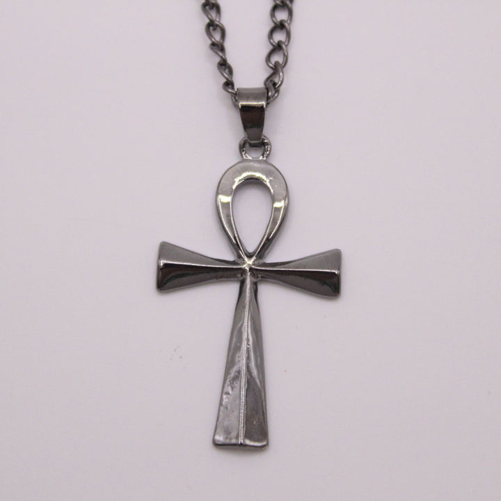 Cross-border e-commerce goods source, European and American glossy stainless steel ancient Egyptian Cross man Necklace Amulet Pendant