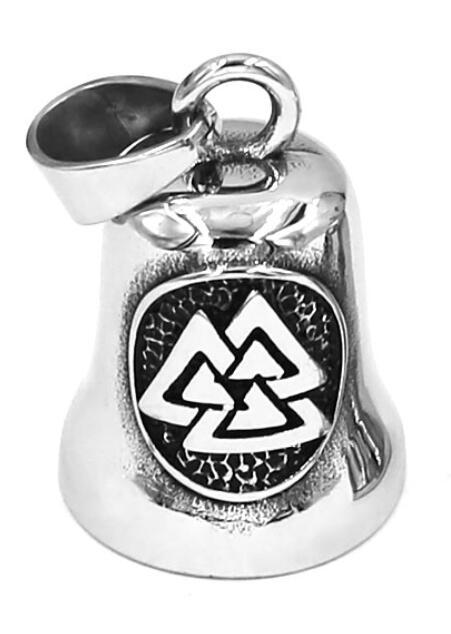 New European And American Retro Viking Odin Triangle Valknut Bell Pendant