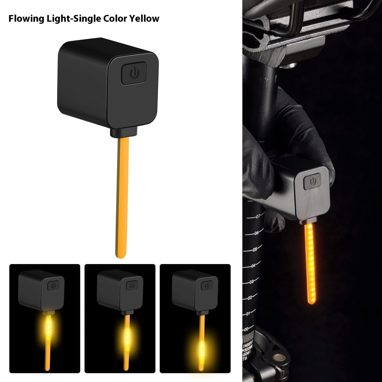 Taillight Bicycle Running Water Plug Light Night Riding Safety Indicator Lamp