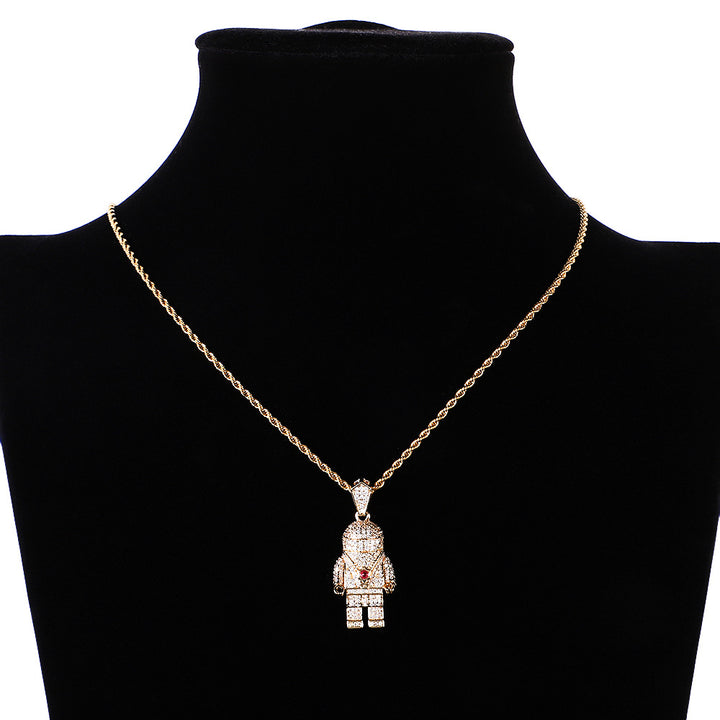 Spaceman hip hop pendant necklace cartoon creative